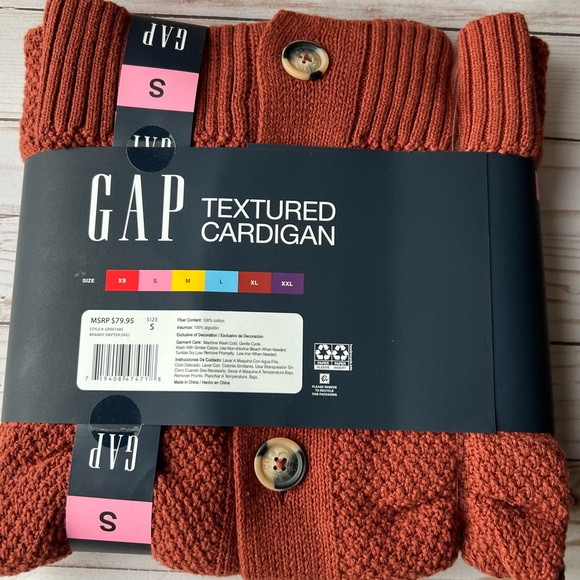 GAP Textured Cardigan in Brandy Snifter Color - Size Small - Picture 2 of 7